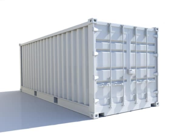 container per deposito in affitto di colore bianco 