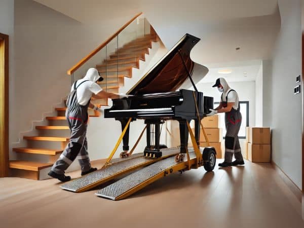 ditta di trasporti pianoforti in azione